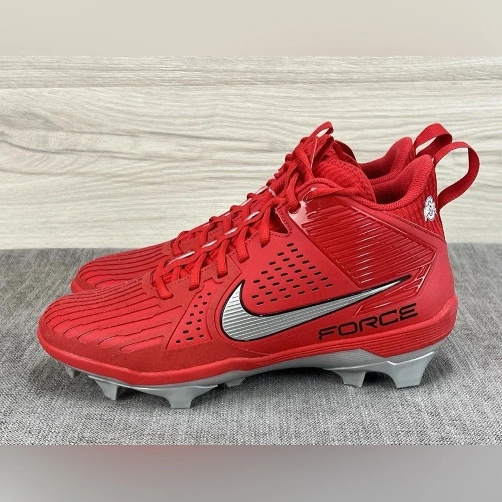 Men 11.5 Nike Force‎ Savage Pro 3 Football Cleats PE Ohio State Player Exclusive